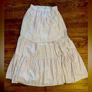 Faherty tiered cotton maxi skirt lined